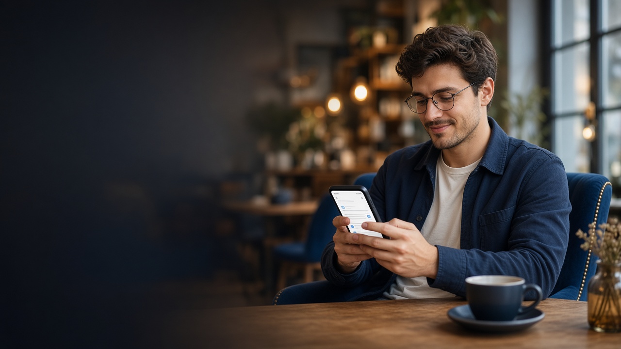 Person getting help using the Richlance app.